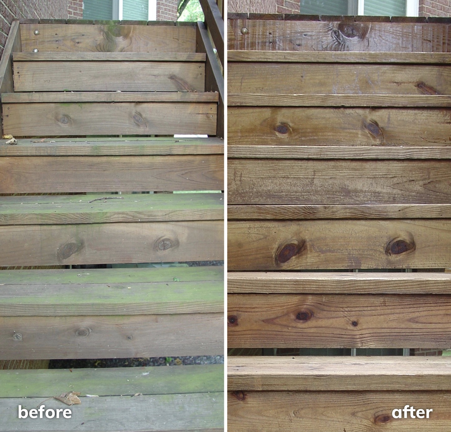 Renovated wooden stairs